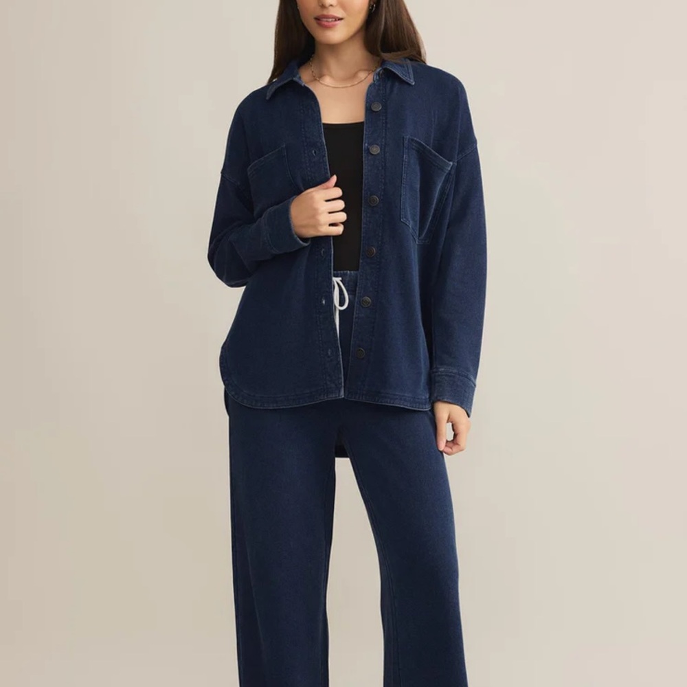 Z Supply Dark Blue Button-Up Set